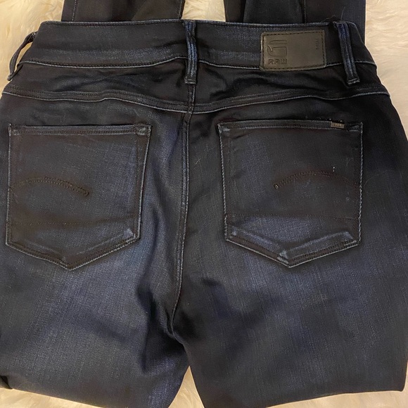 🖤G-Star Raw🖤 Size 27 Mid-rise Black/Dark Wash Straight Leg Jeans - Picture 4 of 5